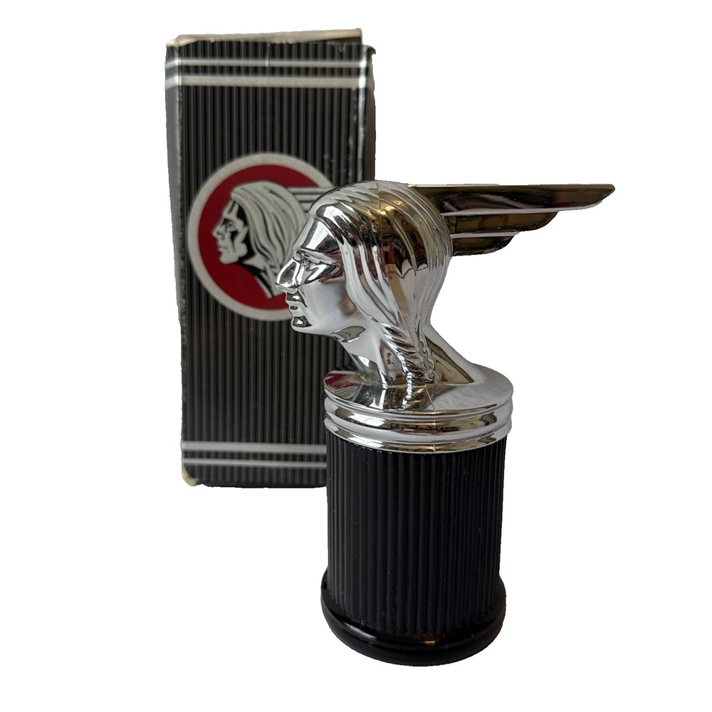 Vintage Avon Chief Pontiac Car Hood Ornament Decanter Glass Bottle Empty W/Box